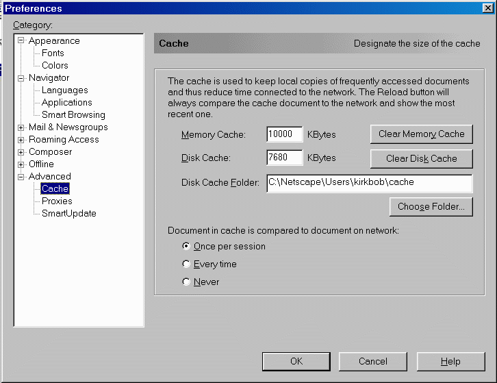 Preferences dialog