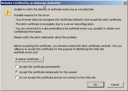 cert error window